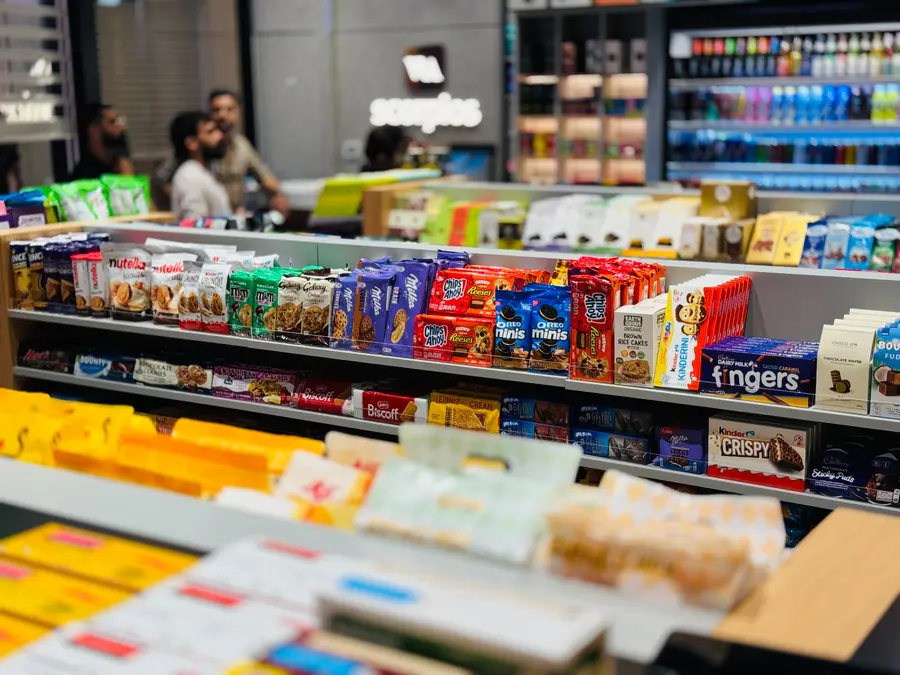 Imported premium confectionery on display