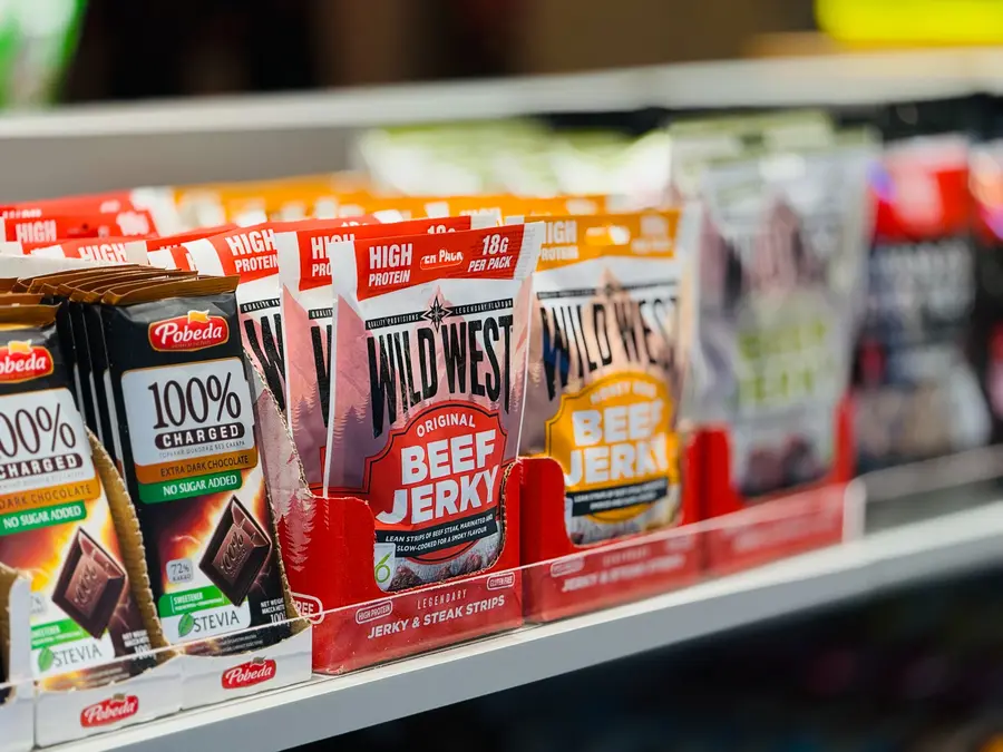 Premium protein snacks on display